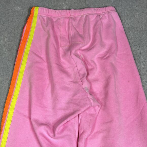 Aviator Nation 5 Stripe Sweatpants Women’s Small Neon Pink Joggers Embroidered - Picture 9 of 14